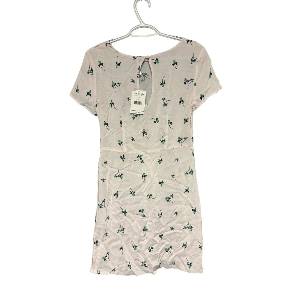 Free People Margot Floral Slip Dress‎ Pale Pink Size 2 NWT Boho Chic Minimalist